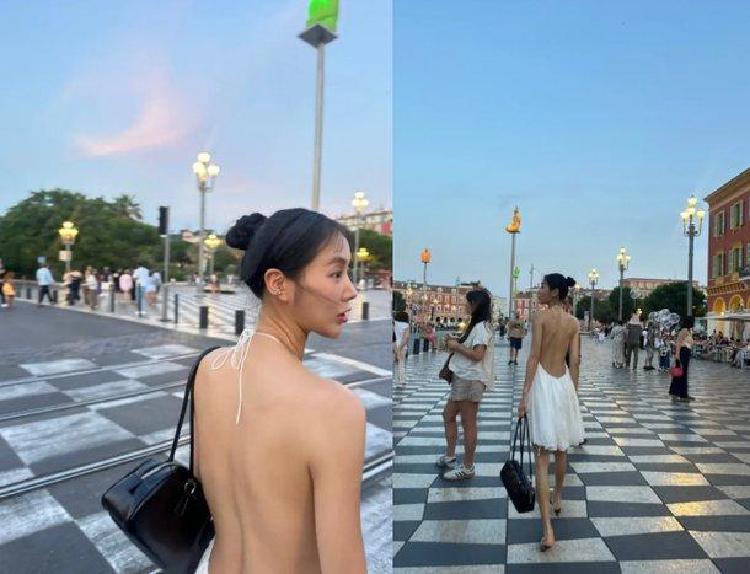 소유 20kg 감량 프랑스 백리스 드레스 왜 다들 놀랐을까